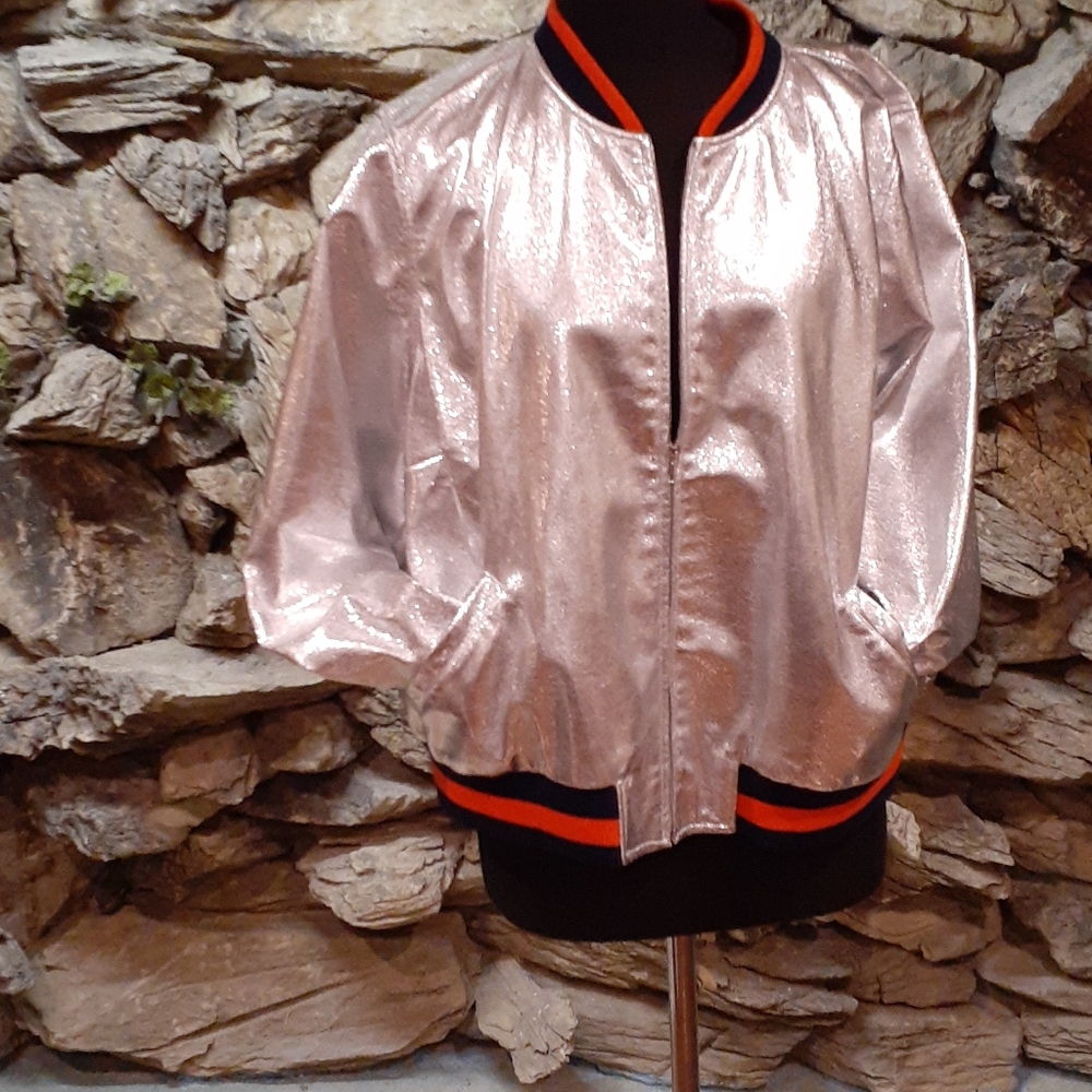 Eloquii Silver Bomber Jacket - image 2